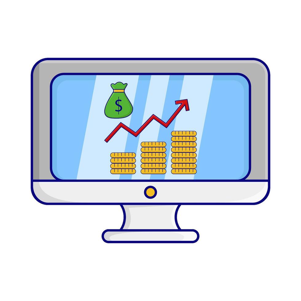 Illustration of online investment vector