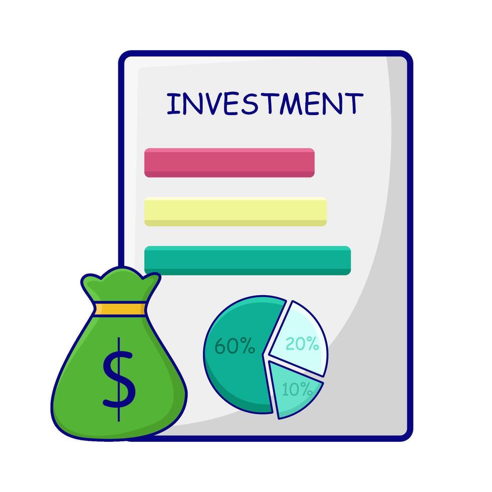 Illustration of investment analysis vector