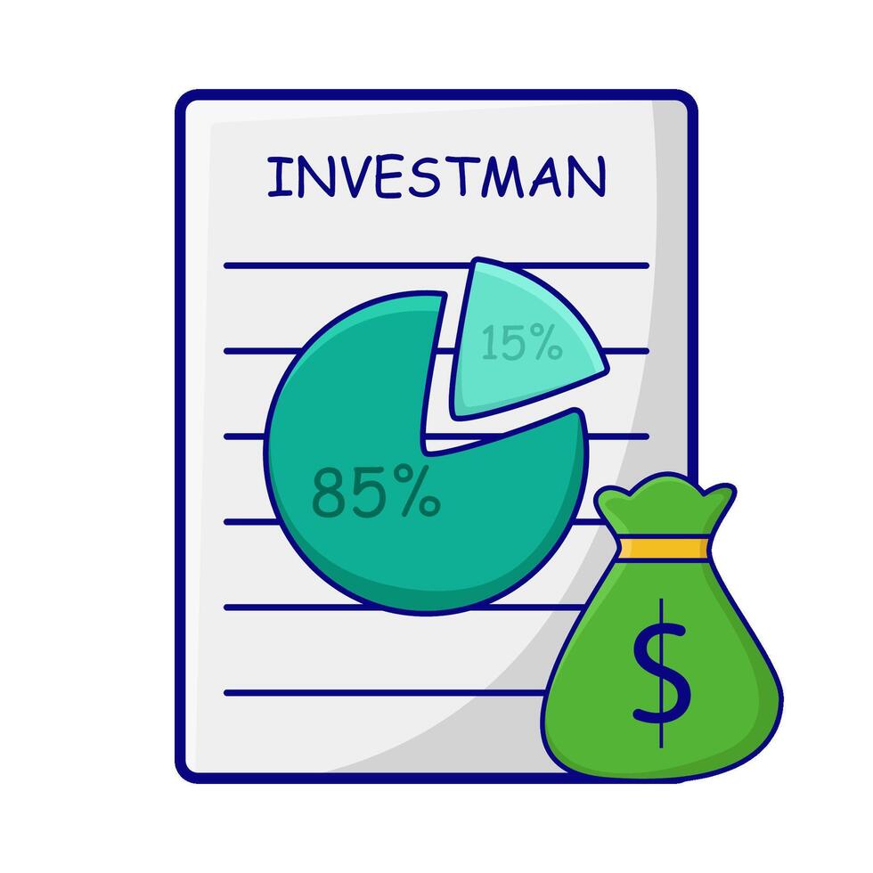 Illustration of investment analysis vector