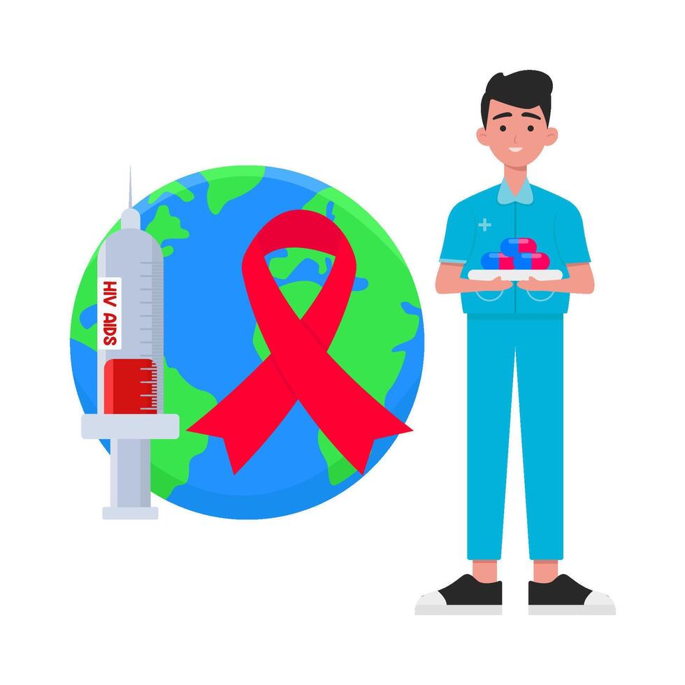 Illustration of world aids day vector