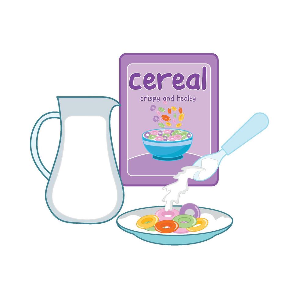 Illustration of cereal box vector