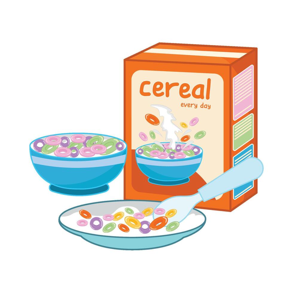 Illustration of cereal box vector