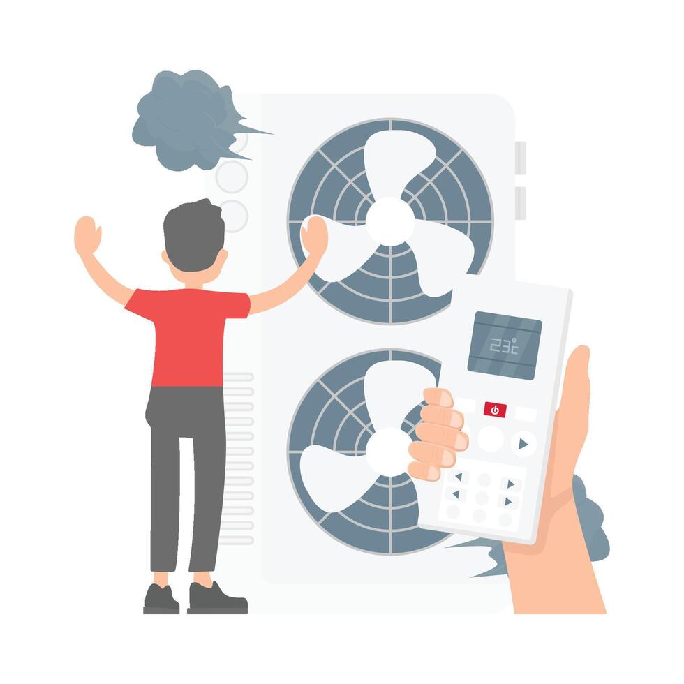 Illustration of air conditioner compressor vector