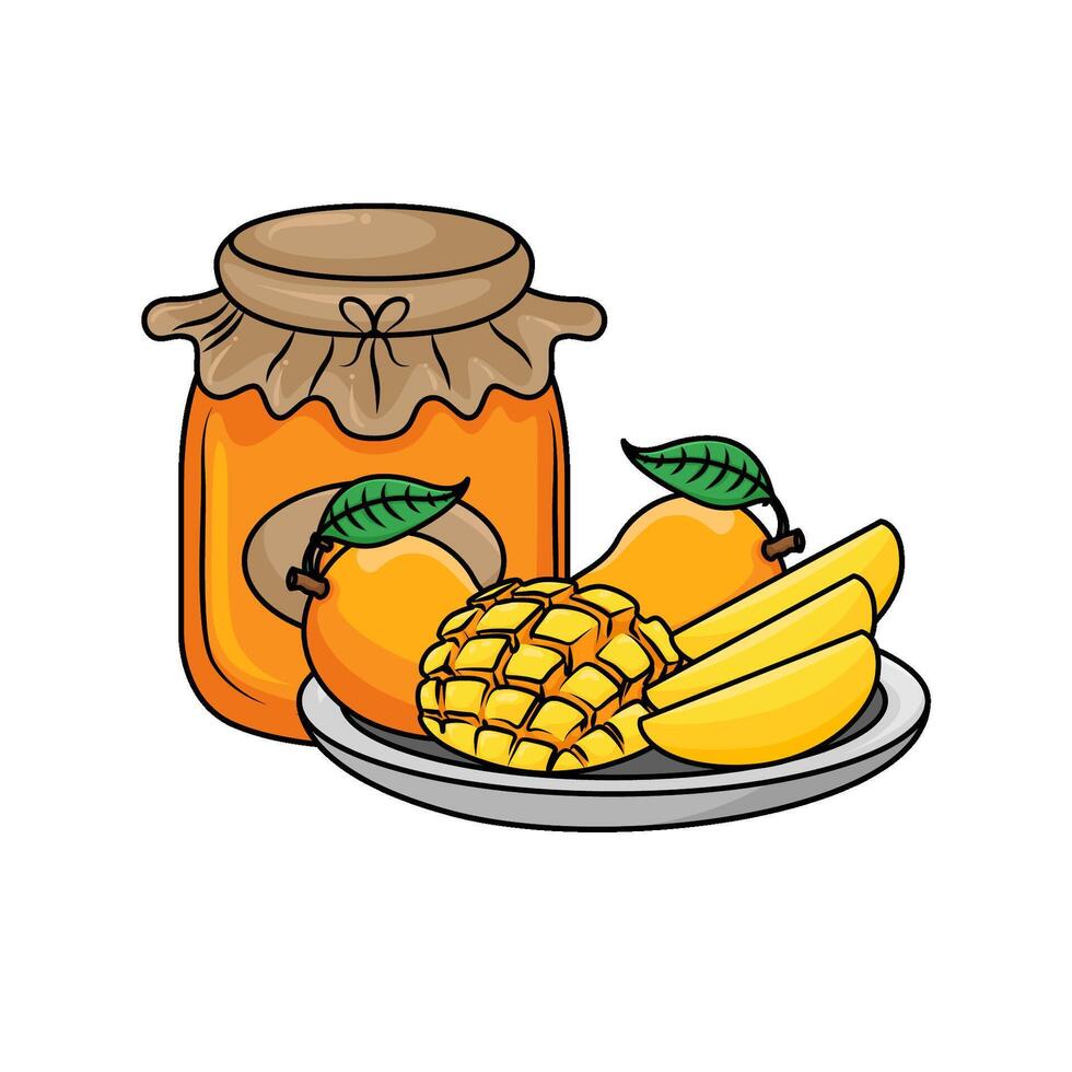 Illustration of mango jam vector