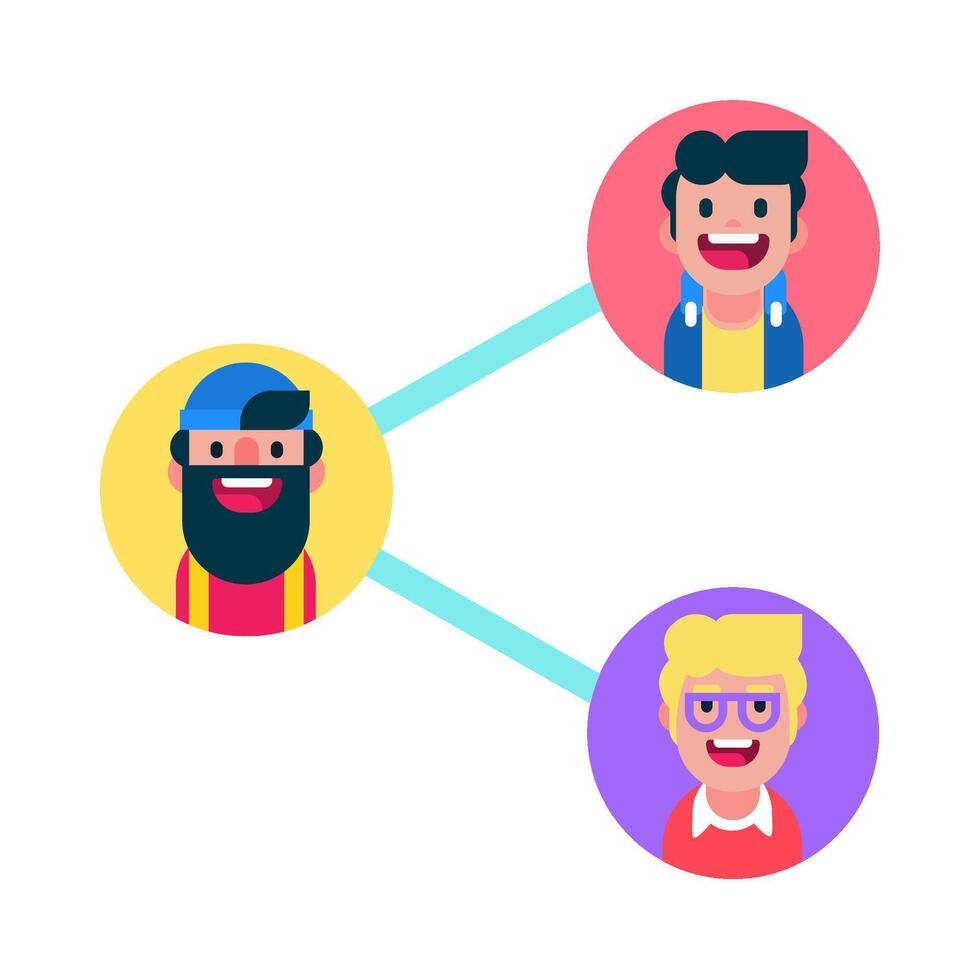 Illustration of people network vector