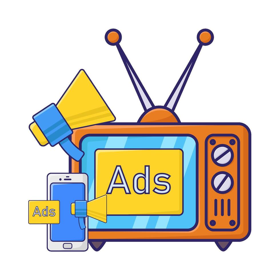 Illustration of online advertising vector