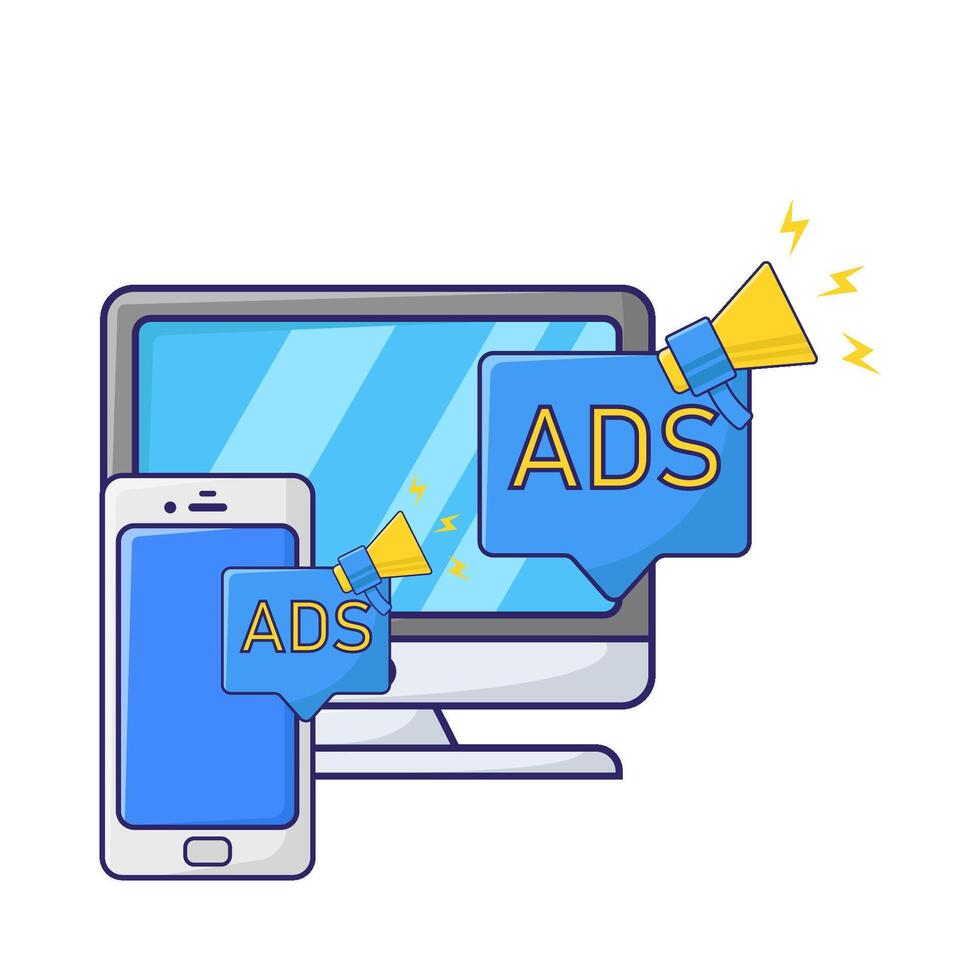 Illustration of online advertising vector