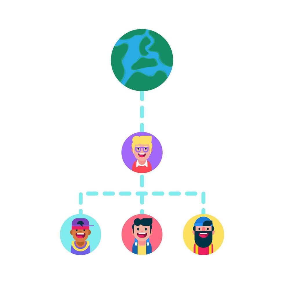 Illustration of people network vector