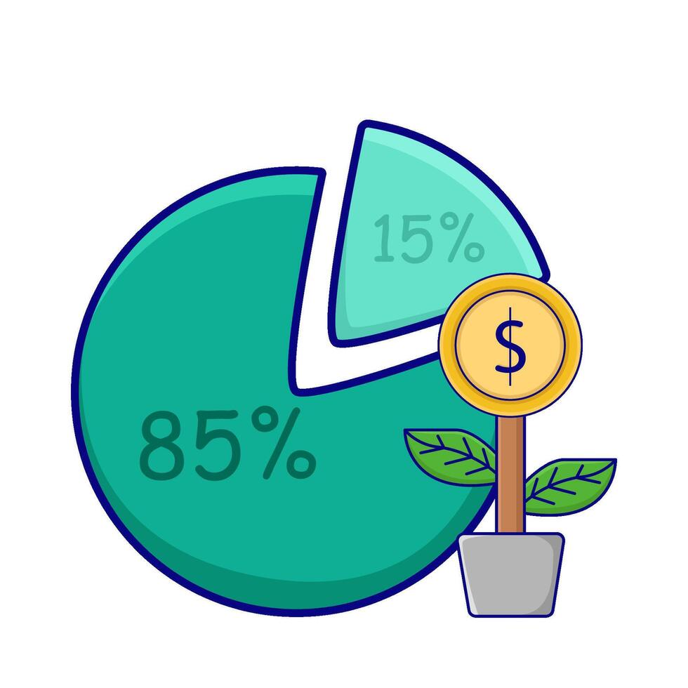 Illustration of pie chart vector