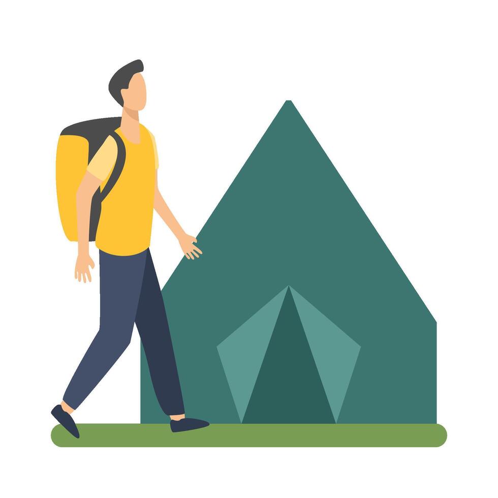 Illustration of hiking vector