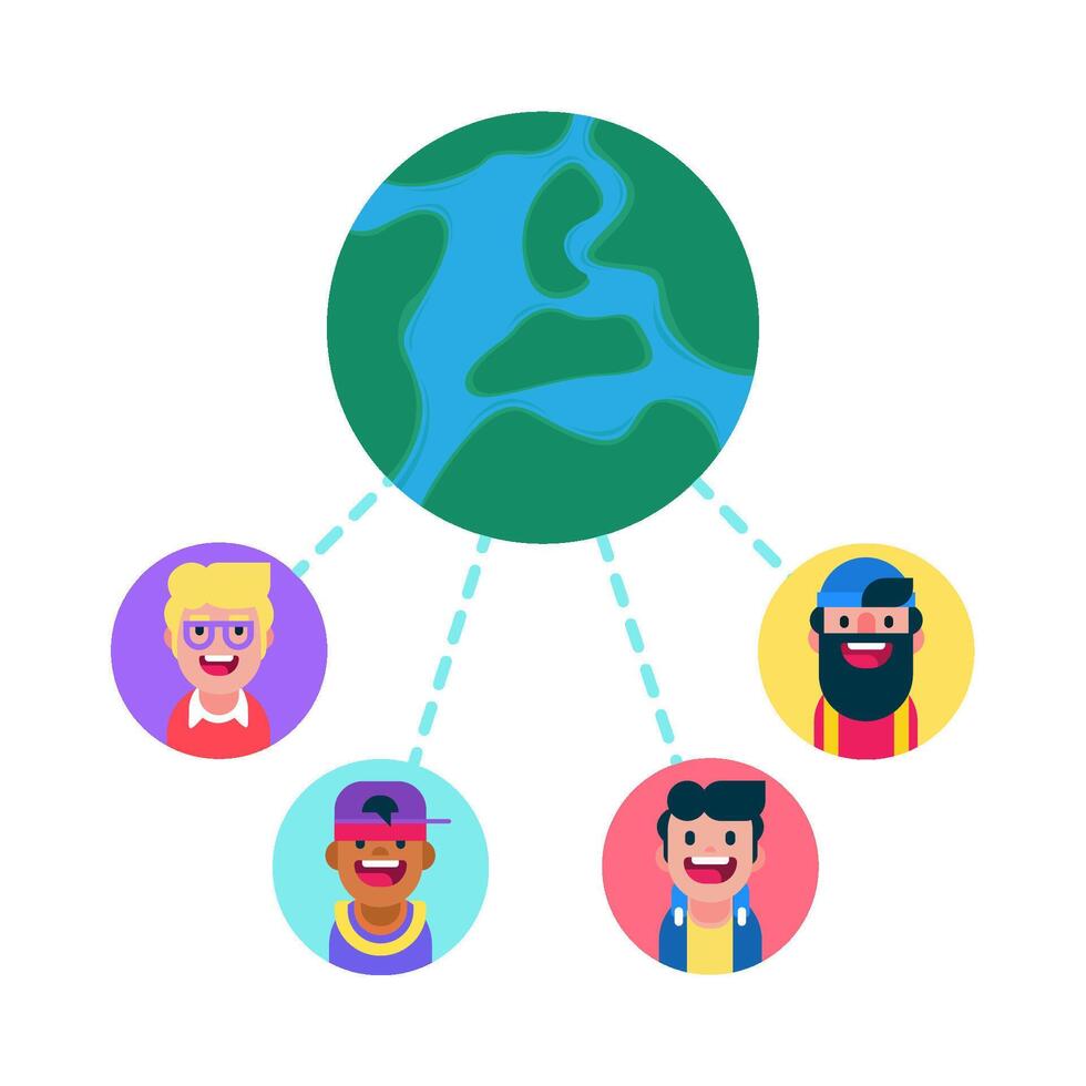 Illustration of people network vector