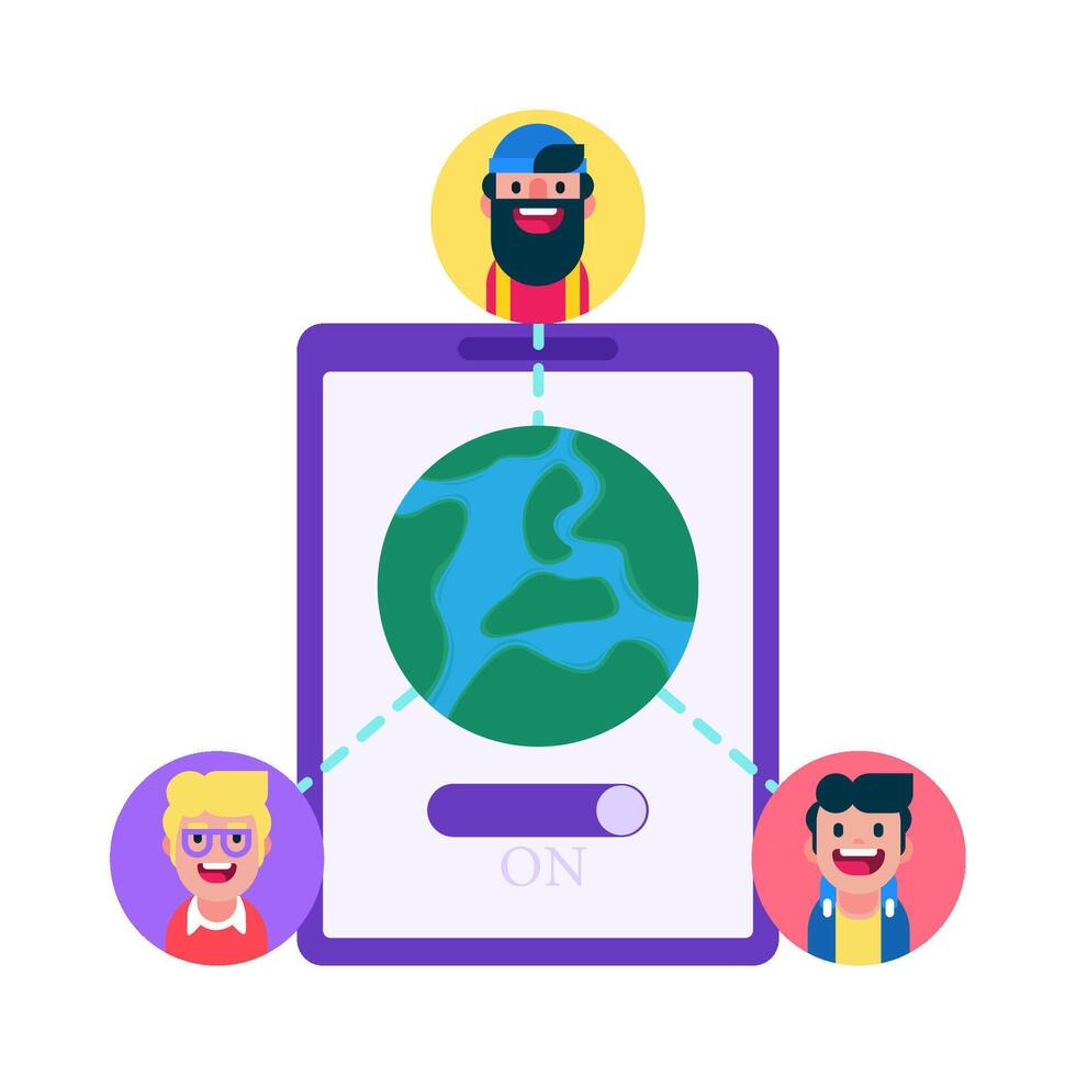 Illustration of people network vector