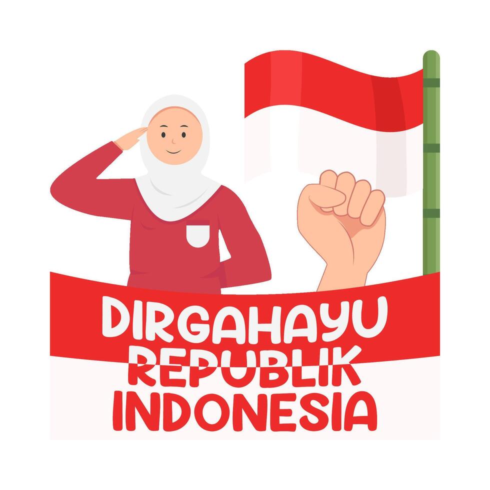 Illustration of Dirgahayu Republik Indonesia vector