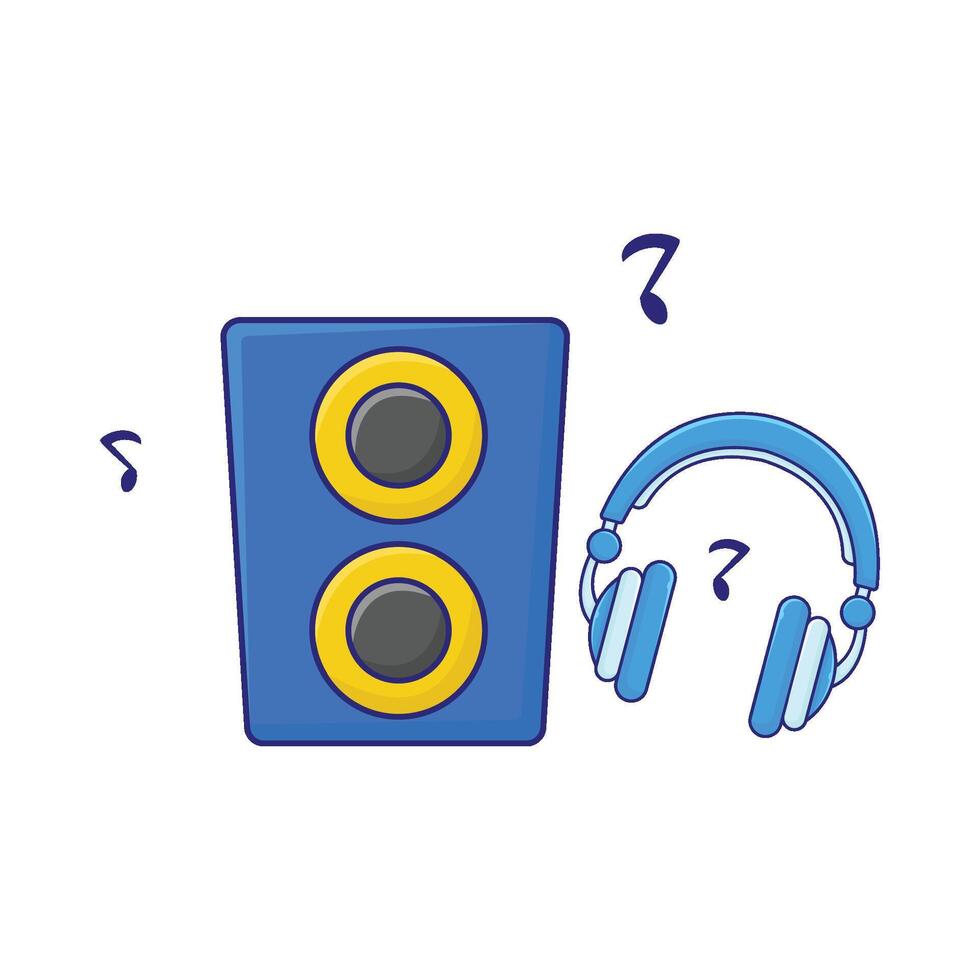 Illustration of headphone with music speaker vector