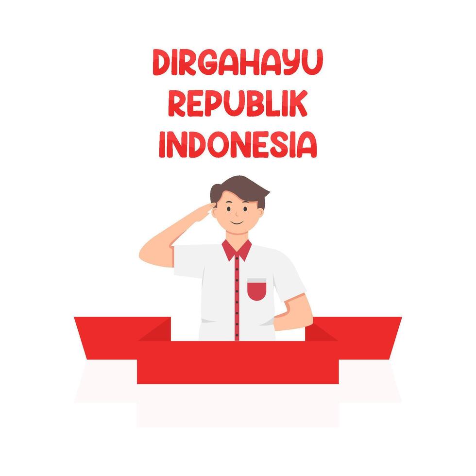 ilustración de dirgahayu republik Indonesia vector