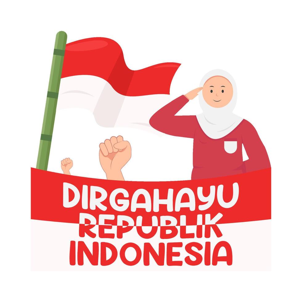 ilustración de dirgahayu republik Indonesia vector