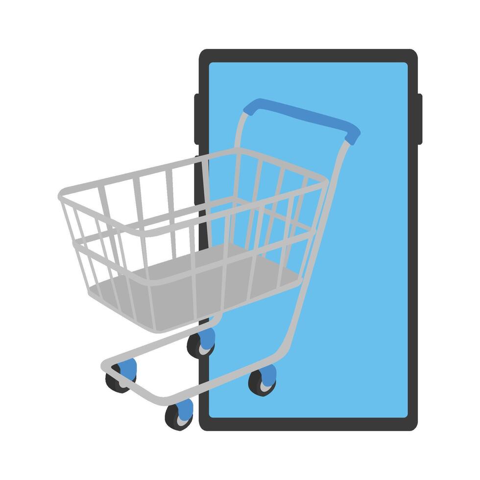 Illustration of shopping cart vector