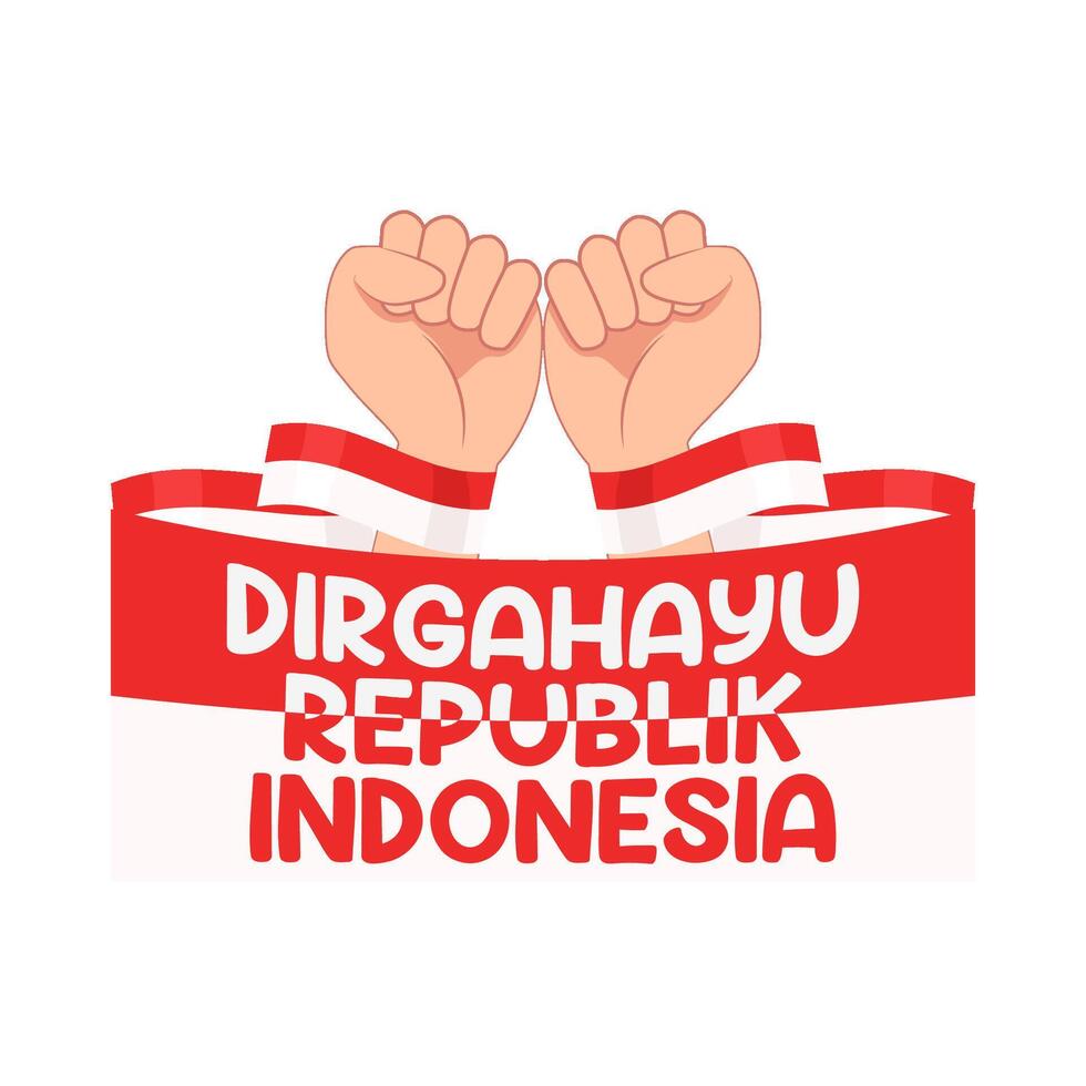 ilustración de dirgahayu republik Indonesia vector