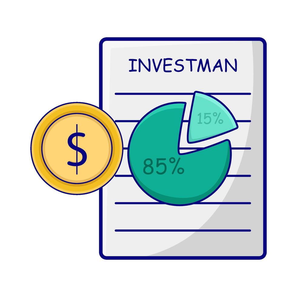 Illustration of investment analysis vector