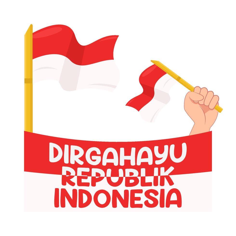 ilustración de dirgahayu republik Indonesia vector