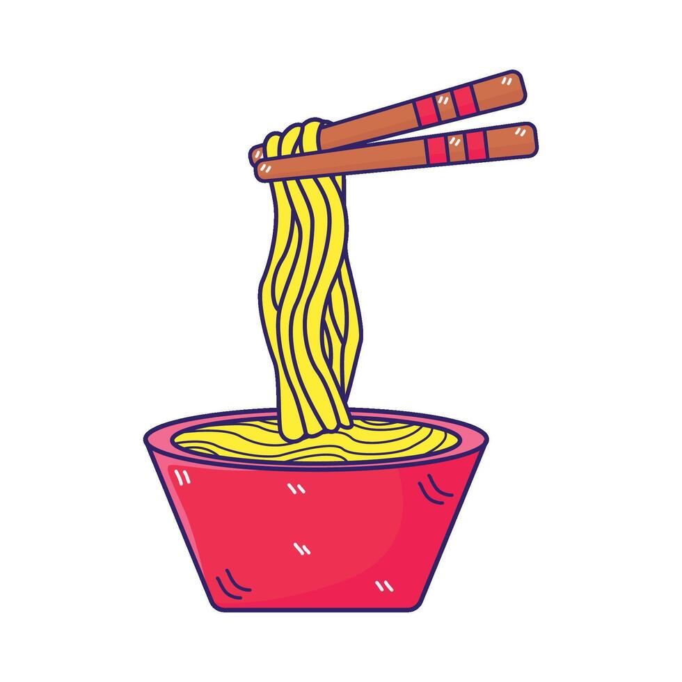 ilustración de fideos vector