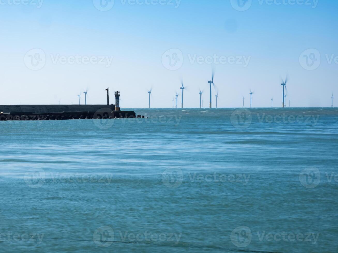 Offshore Wind Turbines Farm in Taiwan. photo