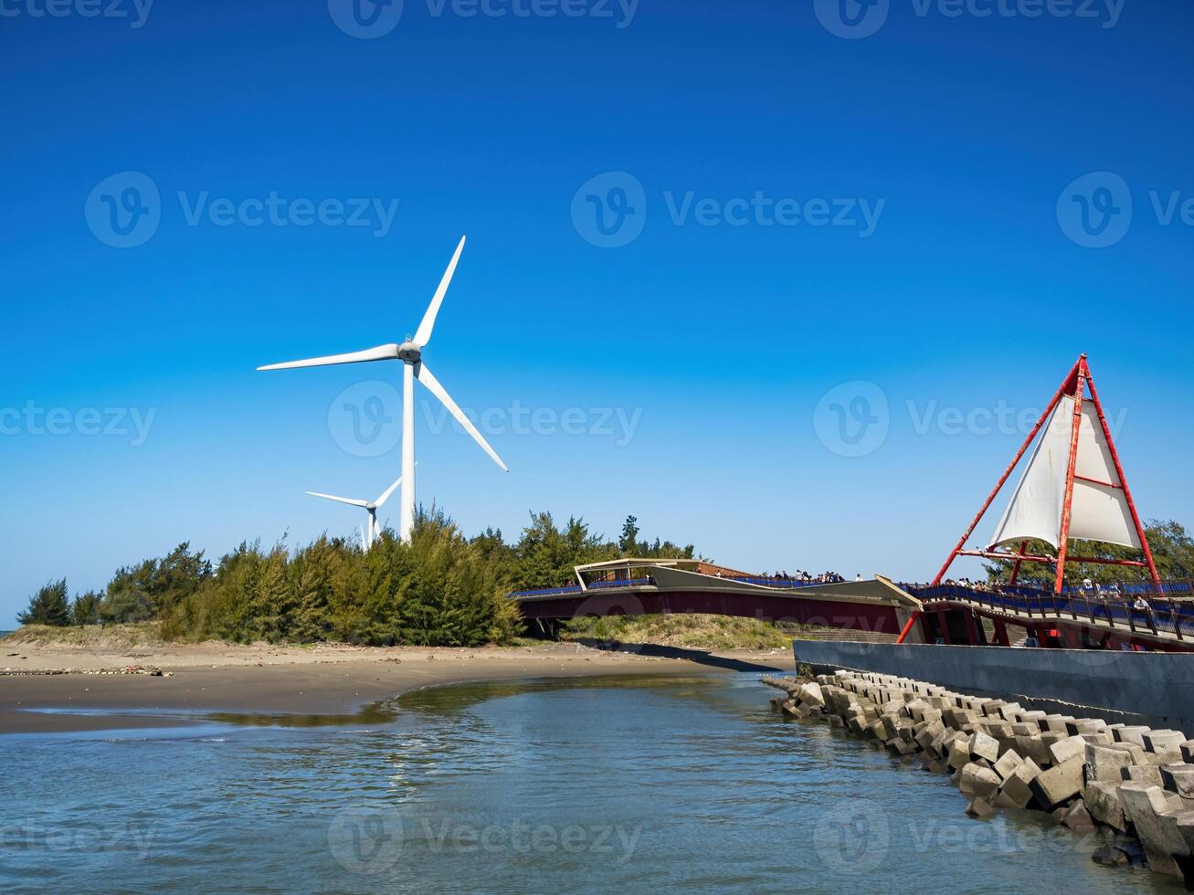 Wind Turbines Farm in Taiwan. photo