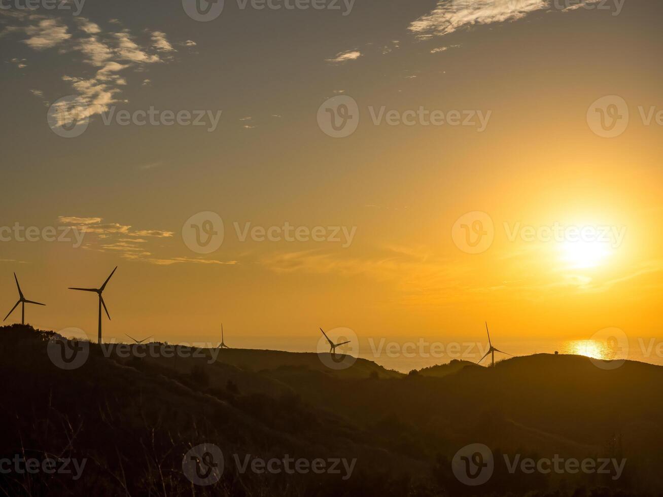 Wind Turbines Farm in Taiwan. photo
