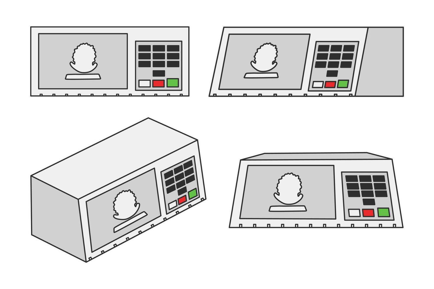 Set Vector Electronic voting machine Used in Brazilian Elections Voting Dark Background