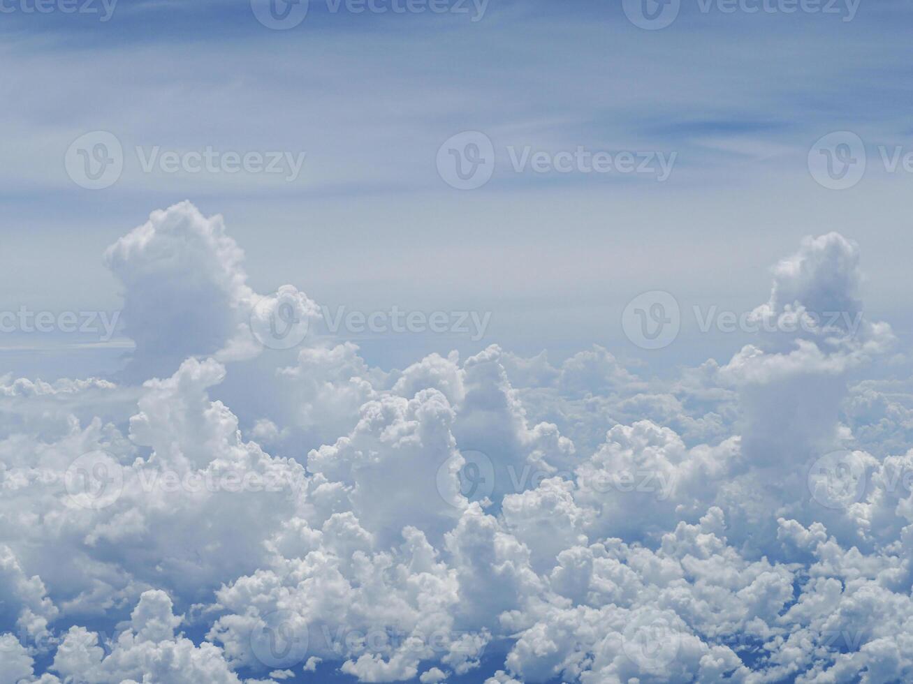 Aerial view of sky seen through the airplane window. Space for text photo
