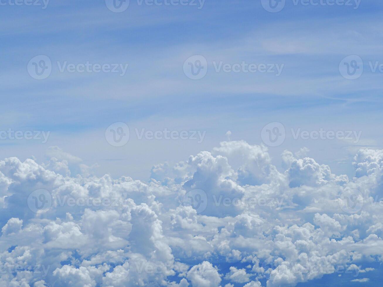 Aerial view of sky seen through the airplane window. Space for text photo
