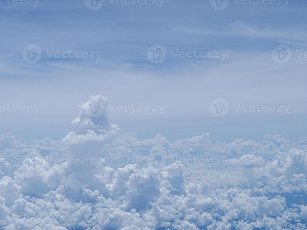Aerial view of sky seen through the airplane window. Space for text photo