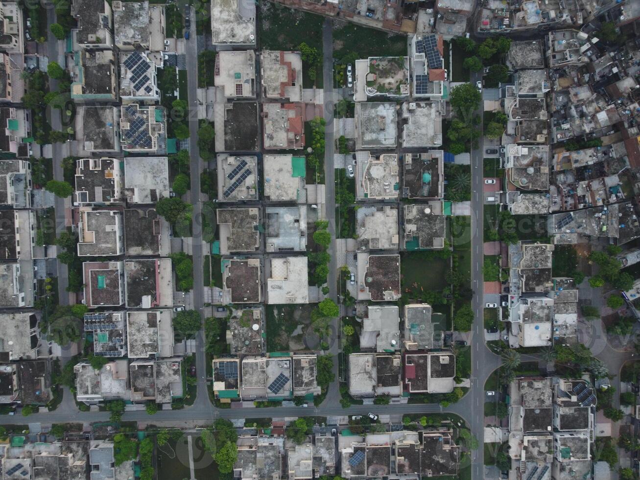 Street of residential houses photo
