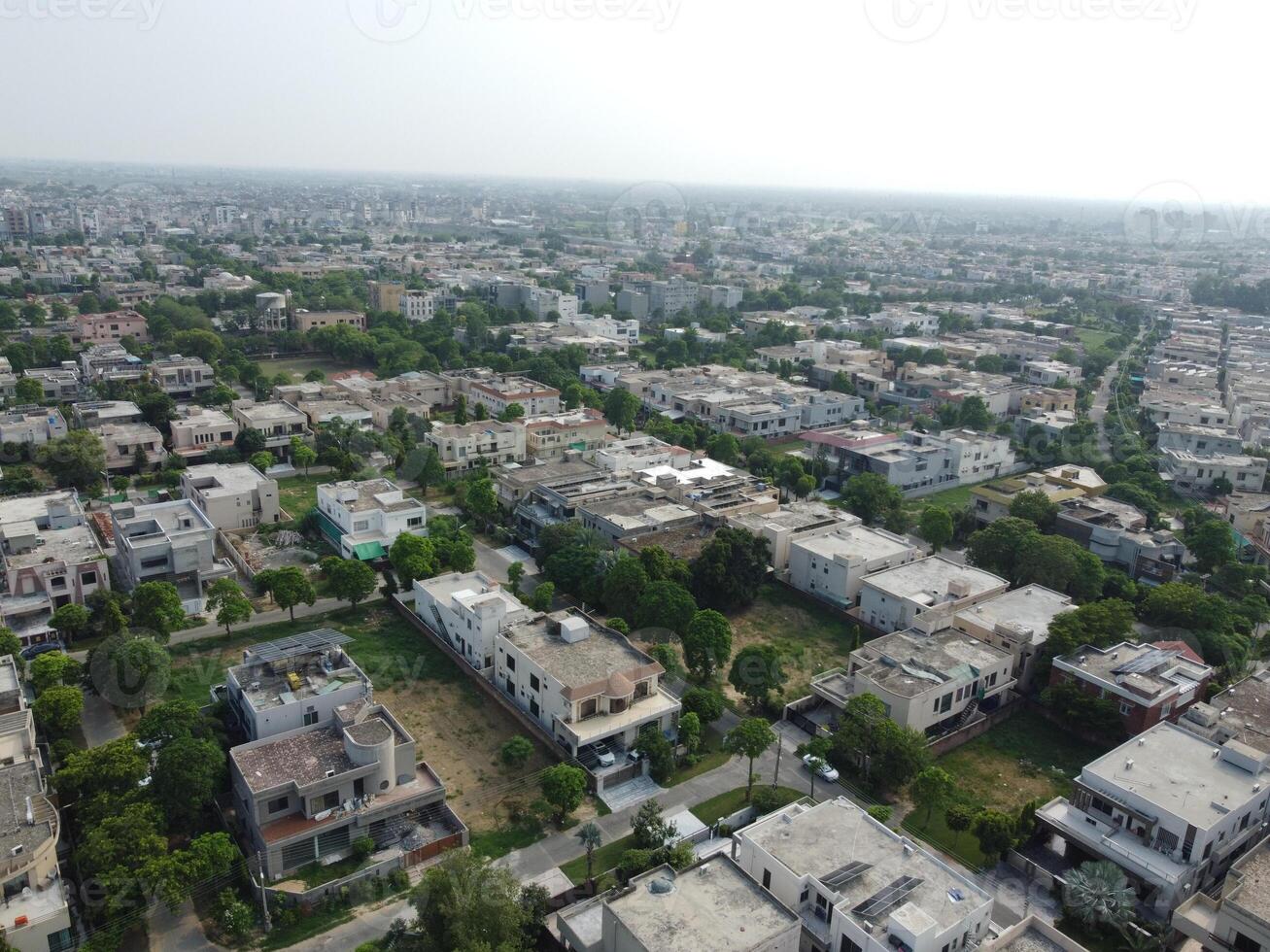 Street of residential houses photo
