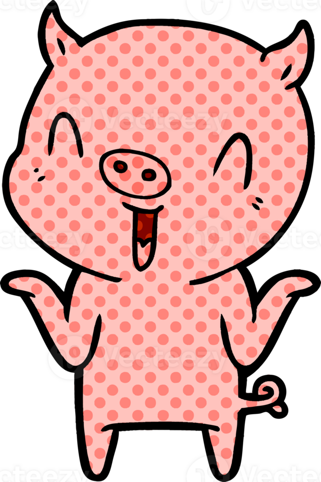 happy cartoon pig png