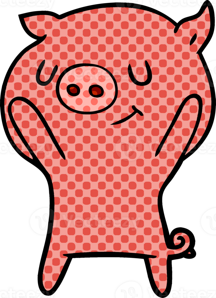 happy cartoon pig png