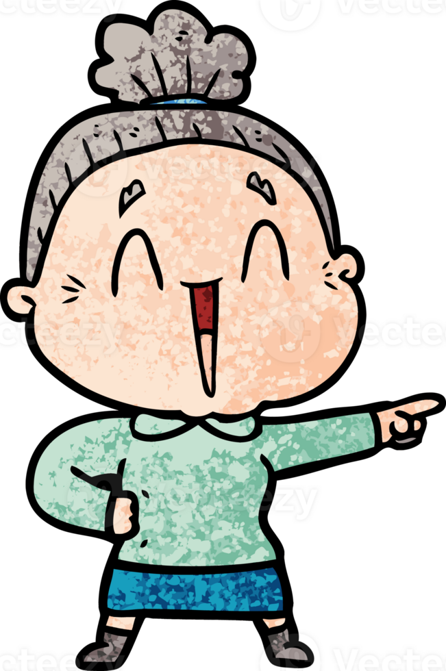 cartoon happy old lady png