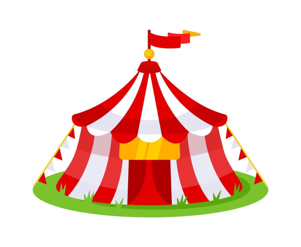 Modern Circus Tent on white background. Vector illustration
