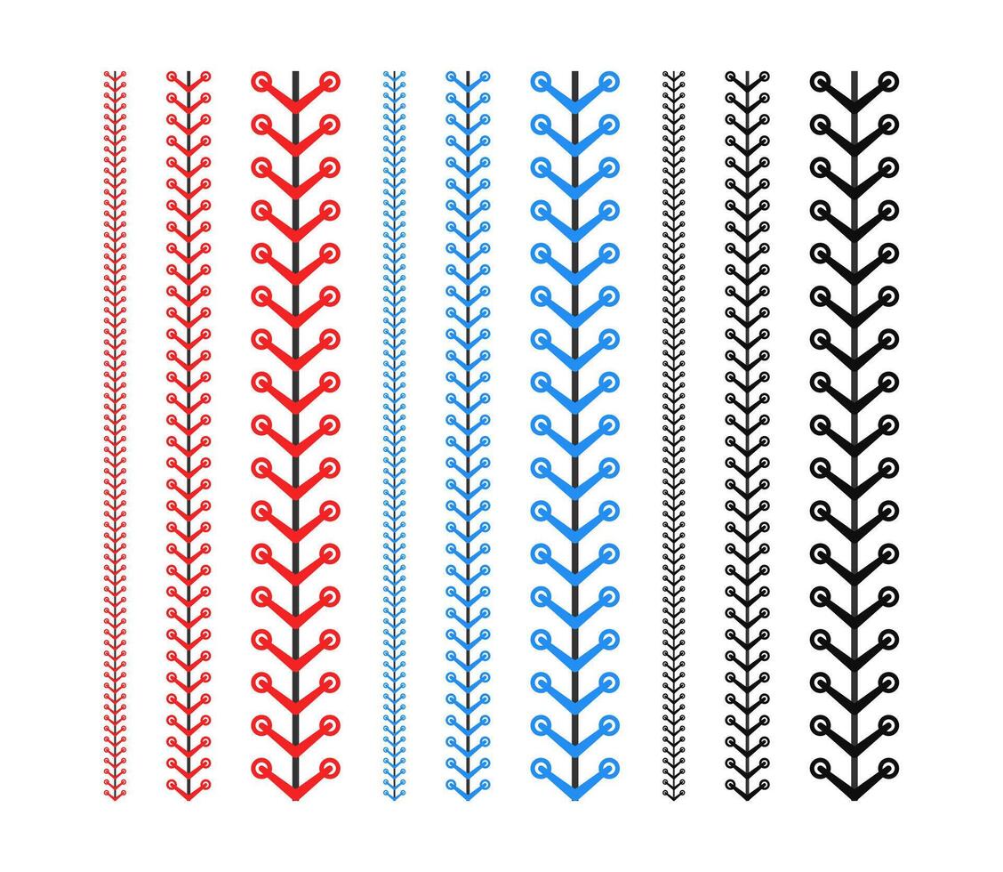 rojo, negro y azul puntada o puntadas de el béisbol aislado en blanco antecedentes. vector ilustración