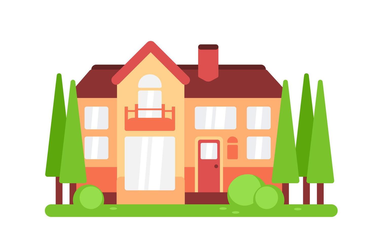 sencillo casa aislado en blanco antecedentes. suburbano casa. vector ilustración