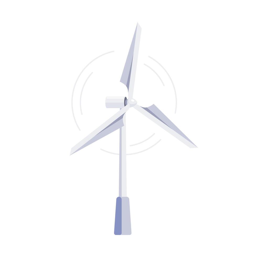Wind turbine, Wind mill, power. Green energy. Clean energy. Save planet. Vector illustration