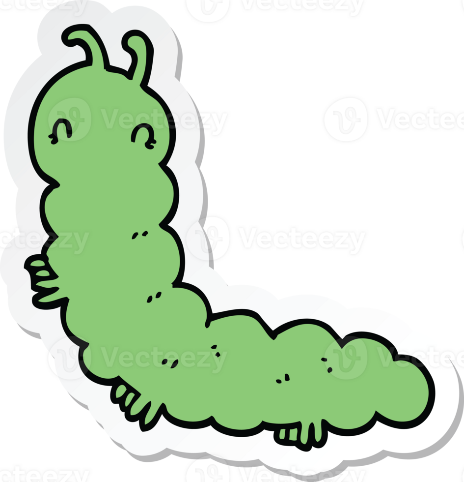sticker of a cartoon caterpillar png