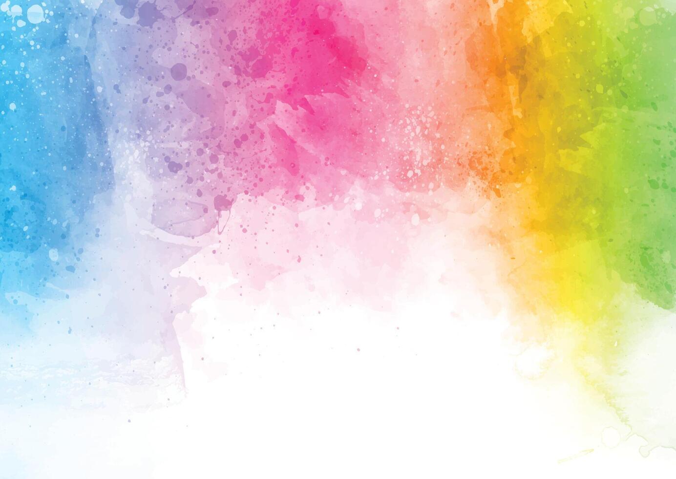 Rainbow coloured watercolor texture background vector