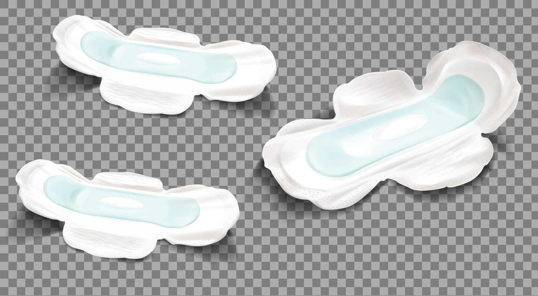 blanco sanitario servilleta o almohadillas con alas aislado en transparente antecedentes promocional Bosquejo vector