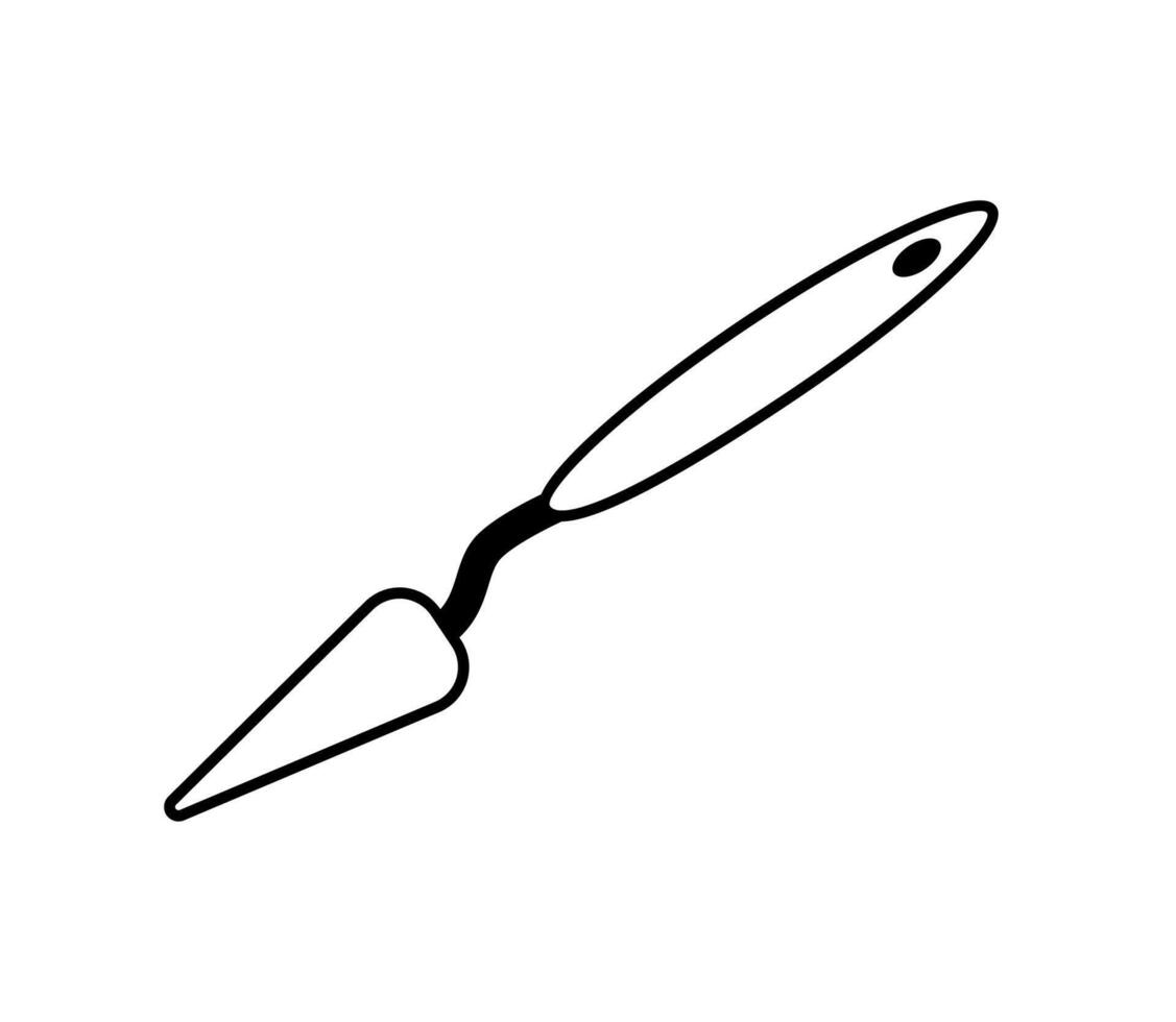 paleta cuchillo contorno icono aislado en blanco vector