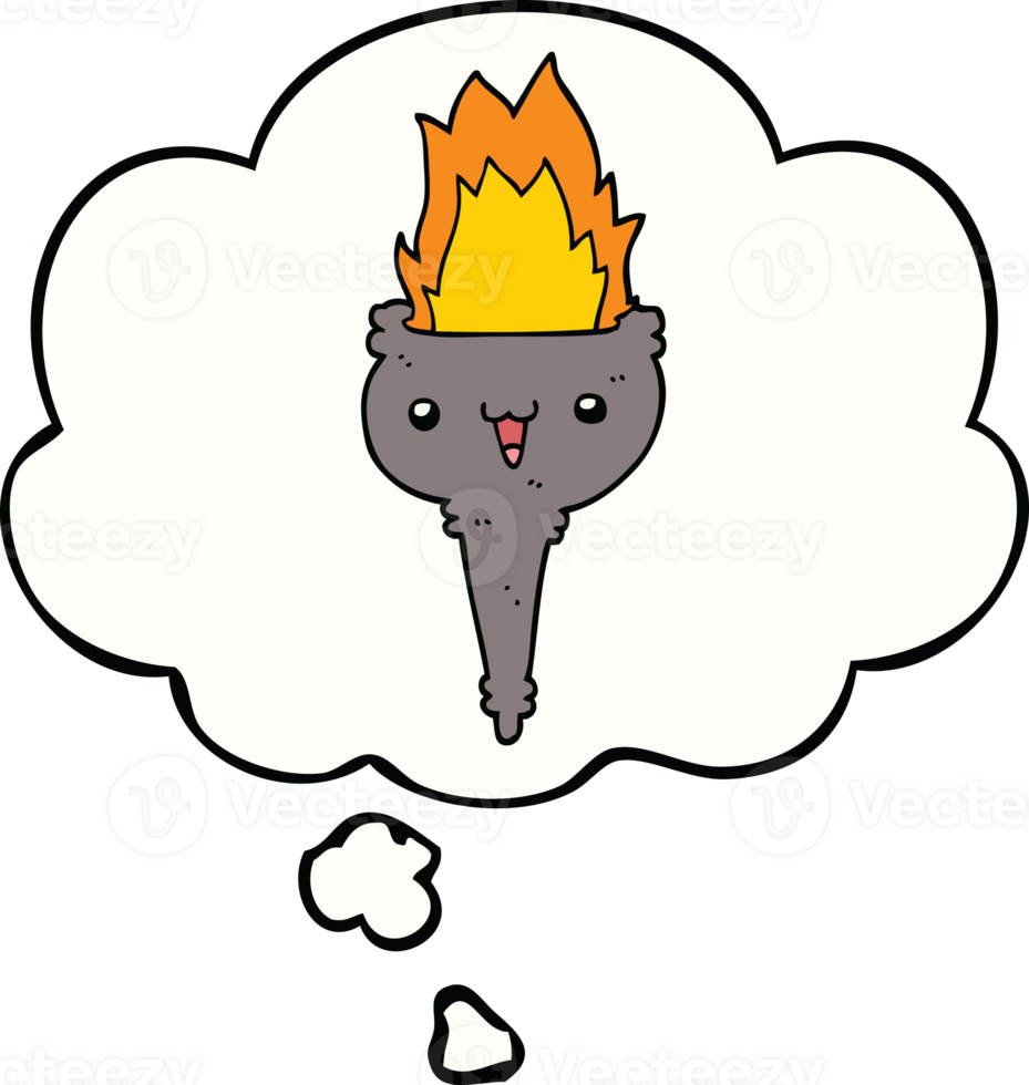 cartoon flaming chalice with thought bubble png