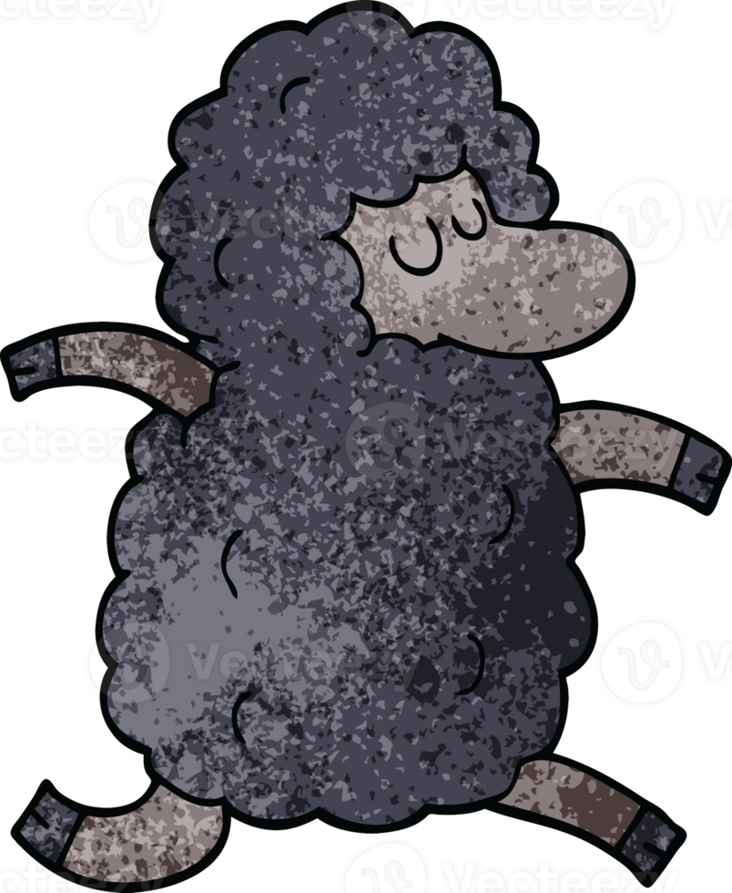 cartoon doodle black sheep png