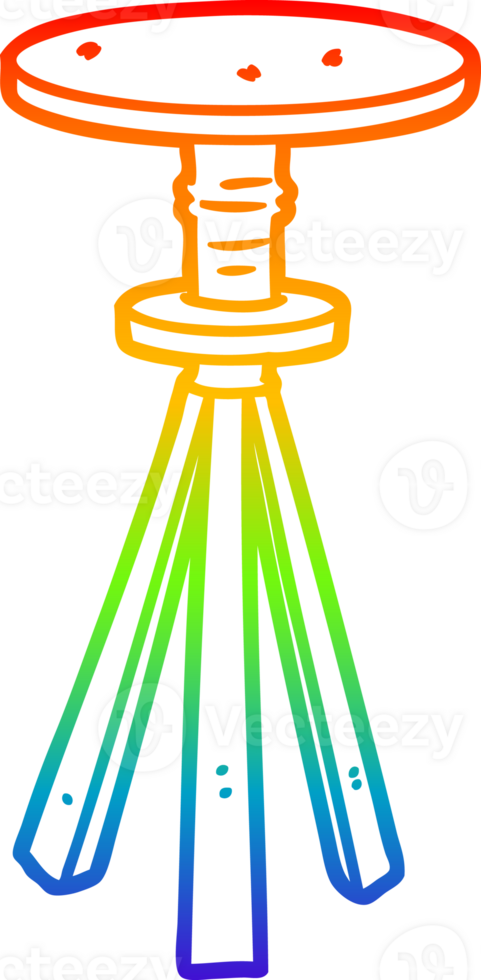 rainbow gradient line drawing of a cartoon stool png
