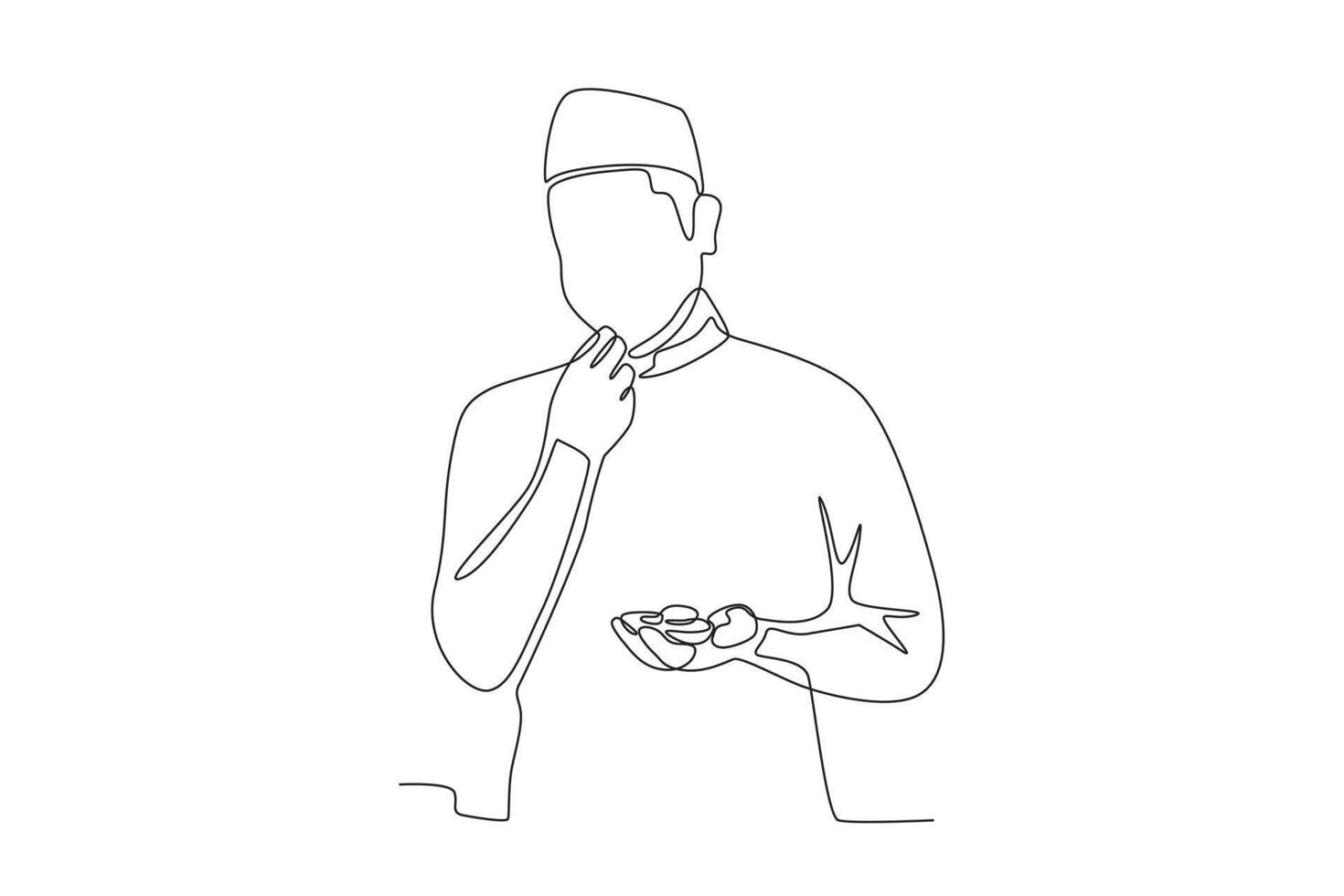 A man is eating dates vector