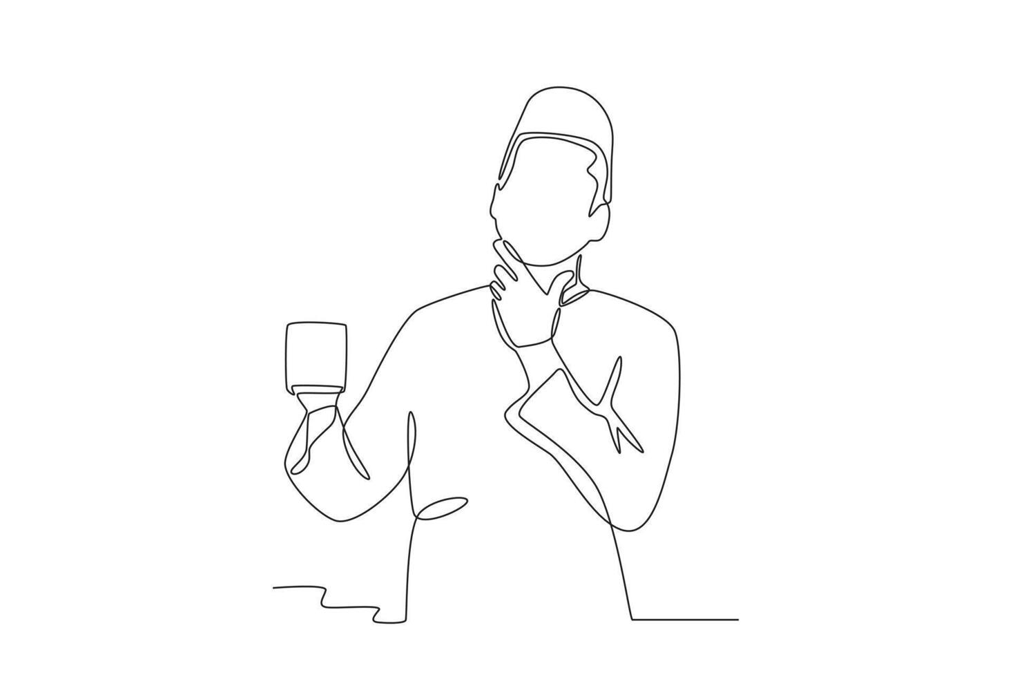 Start breaking the fast with a cup of coffee vector
